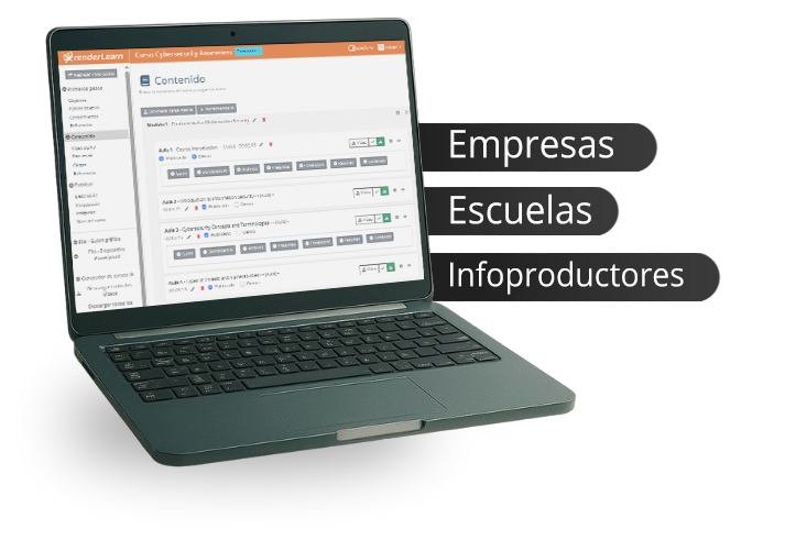 Plataforma RenderLearn - Para empresas, escuelas e infoproductores